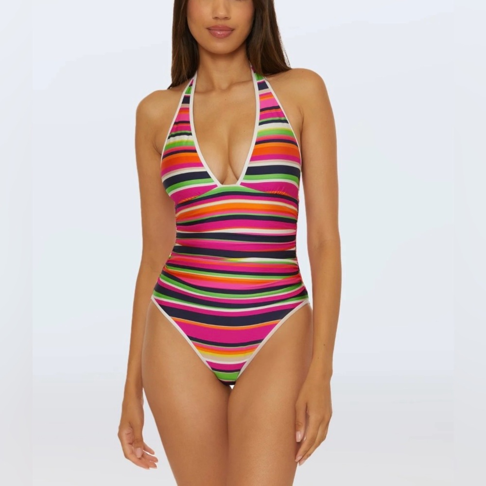 Trina Turk Vibrant Striped One Piece Swimsuit
